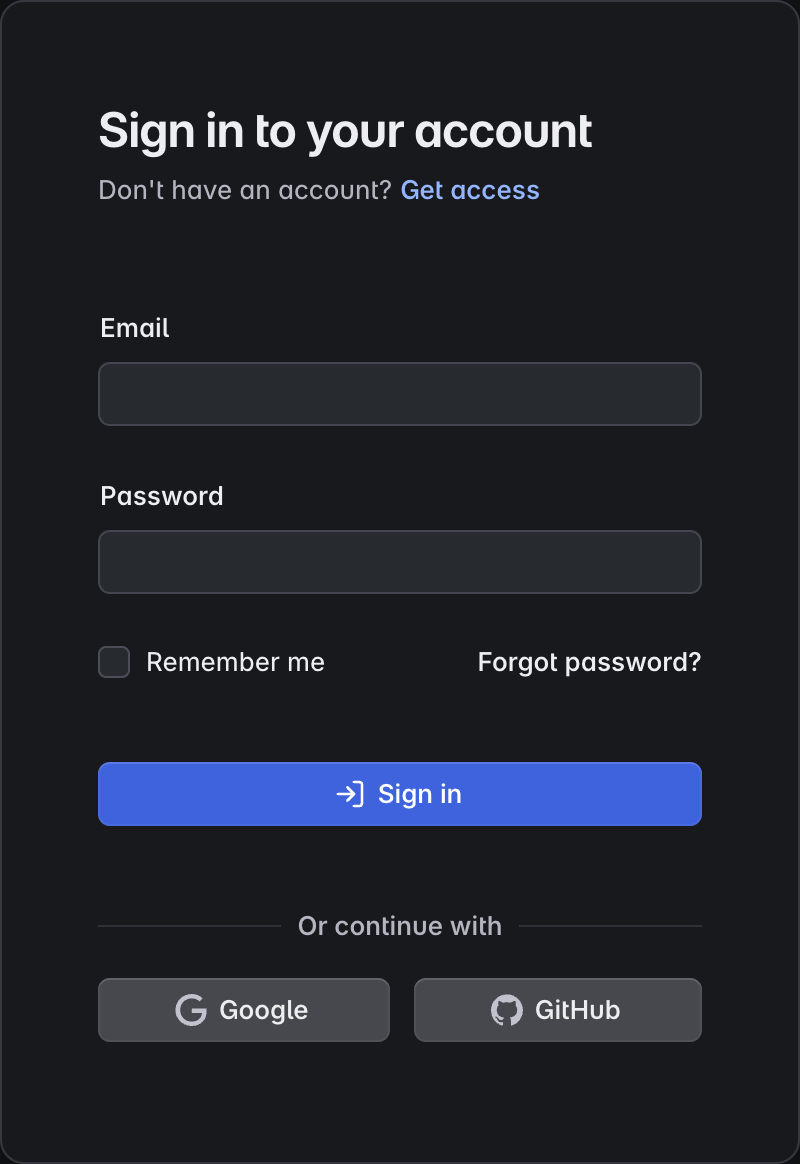 Sign-in block example